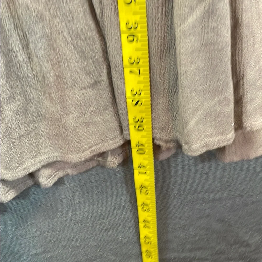 Pleated Tan‎ and Green A-Line Rayon Maxi Skirt Casual